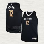 Maglia Ja Morant NO 12 Bambino Memphis Grizzlies Citta 2023-24 Nero