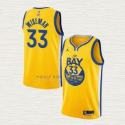 Maglia James Wiseman NO 33 Golden State Warriors Statement 2020 Giallo