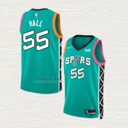 Maglia Jordan Hall NO 55 San Antonio Spurs Citta 2022-23 Verde