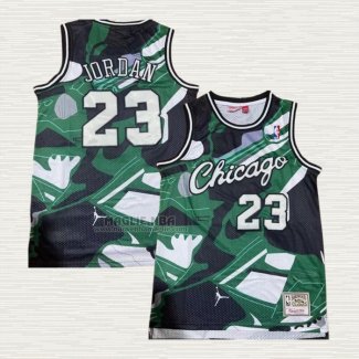 Maglia Michael Jordan NO 23 Chicago Bulls Mitchell & Ness Verde