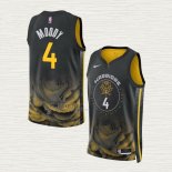 Maglia Moses Moody NO 4 Golden State Warriors Citta 2022-23 Nero