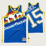 Maglia Nikola Jokic NO 15 Denver Nuggets Mitchell & Ness Big Face Blu