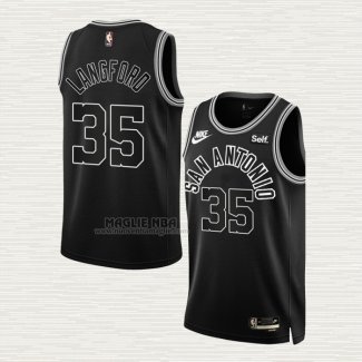 Maglia Romeo Langford NO 35 San Antonio Spurs Classic 2022-23 Nero