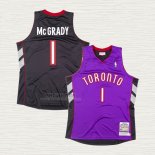 Maglia Tracy McGrady NO 1 Toronto Raptors Hardwood Classics Throwback Nero Viola