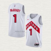 Maglia Tracy Mcgrady NO 1 Toronto Raptors Association 2022-23 Bianco