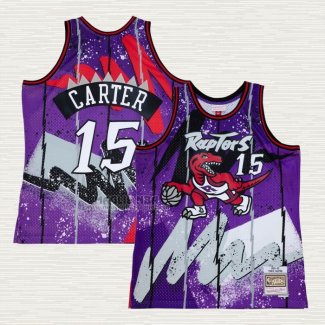 Maglia Vince Carter NO 15 Toronto Raptors Mitchell & Ness 1998-99 Viola
