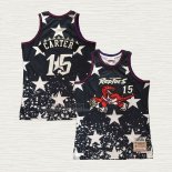 Maglia Vince Carter NO 15 Toronto Raptors Mitchell & Ness Independence Day Nero