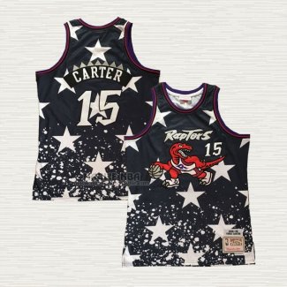 Maglia Vince Carter NO 15 Toronto Raptors Mitchell & Ness Independence Day Nero