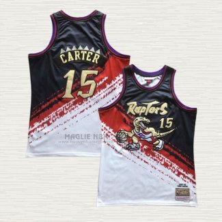 Maglia Vince Carter NO 15 Toronto Raptors Mitchell & Ness Nero Rosso