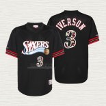 Maglia Allen Iverson NO 3 Philadelphia 76ers Manica Corta Nero2