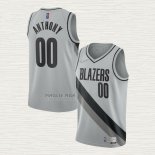 Maglia Carmelo Anthony NO 00 Portland Trail Blazers Earned 2020-21 Grigio