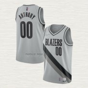 Maglia Carmelo Anthony NO 00 Portland Trail Blazers Earned 2020-21 Grigio