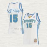 Maglia Carmelo Anthony NO 15 Denver Nuggets Mitchell & Ness 2006-07 Bianco