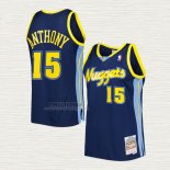 Maglia Carmelo Anthony NO 15 Denver Nuggets Mitchell & Ness 2006-07 Blu