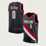 Maglia Damian Lillard NO 0 Portland Trail Blazers Icon 2021-22 Nero