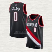 Maglia Damian Lillard NO 0 Portland Trail Blazers Icon 2021-22 Nero