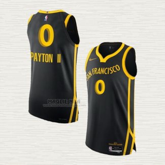 Maglia Gary Payton II NO 0 Golden State Warriors Citta Autentico 2023-24 Nero