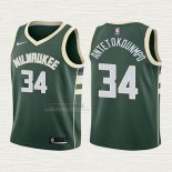 Maglia Giannis Antetokounmpo NO 34 Bambino Milwaukee Bucks 2017-18 Verde