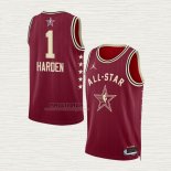 Maglia James Harden NO 1 Los Angeles Clippers All Star 2024 Rosso