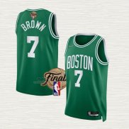 Maglia Jaylen Brown NO 7 Boston Celtics Icon 2022 NBA Finals Verde