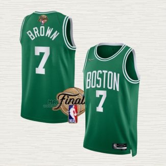 Maglia Jaylen Brown NO 7 Boston Celtics Icon 2022 NBA Finals Verde