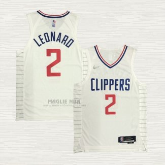 Maglia Kawhi Leonard NO 2 Los Angeles Clippers Association Autentico 2020-21 Bianco