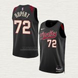 Maglia Rayan Rupert NO 72 Portland Trail Blazers Citta 2023-24 Nero