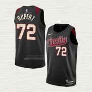 Maglia Rayan Rupert NO 72 Portland Trail Blazers Citta 2023-24 Nero