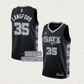 Maglia Romeo Langford NO 35 San Antonio Spurs Statement 2022-23 Nero