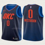Maglia Russell Westbrook NO 0 Bambino Oklahoma City Thunder Statement 2017-18 Blu