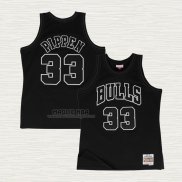 Maglia Scottie Pippen NO 33 Chicago Bulls Hardwood Classics Throwback White Logo Nero