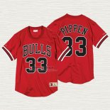 Maglia Scottie Pippen NO 33 Chicago Bulls Manica Corta Rosso