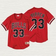 Maglia Scottie Pippen NO 33 Chicago Bulls Manica Corta Rosso
