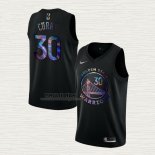 Maglia Stephen Curry NO 30 Golden State Warriors Iridescent Logo Nero