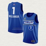 Maglia Zion Williamson NO 1 New Orleans Pelicans All Star 2021 Blu