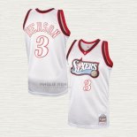 Maglia Allen Iverson NO 3 Philadelphia 76ers Mitchell & Ness 1997-98 Bianco