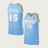Maglia Carmelo Anthony NO 15 Denver Nuggets Mitchell & Ness 2003-04 Blu