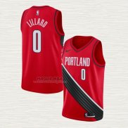 Maglia Damian Lillard NO 0 Portland Trail Blazers Statement 2019-20 Rosso