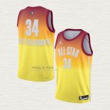 Maglia Giannis Antetokounmpo NO 34 Milwaukee Bucks All Star 2023 Arancione