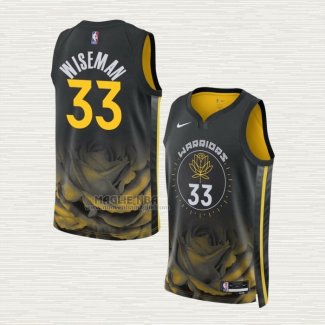 Maglia James Wiseman NO 33 Golden State Warriors Citta 2022-23 Nero