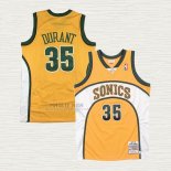 Maglia Kevin Durant NO 35 Seattle SuperSonics Mitchell & Ness 2007-08 Giallo