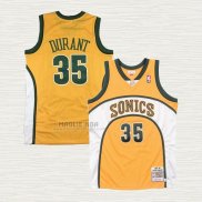 Maglia Kevin Durant NO 35 Seattle SuperSonics Mitchell & Ness 2007-08 Giallo