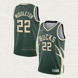 Maglia Khris Middleton NO 22 Milwaukee Bucks Earned 2020-21 Verde