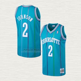 Maglia Larry Johnson NO 2 Charlotte Hornets Hardwood Classics 1992-93 Verde