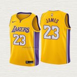 Maglia Lebron James NO 23 Bambino Los Angeles Lakers Icon 2018 Giallo