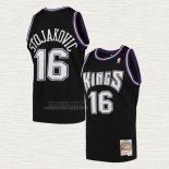 Maglia Peja Stojakovic NO 16 Sacramento Kings Mitchell & Ness 2001-02 Nero