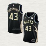 Maglia Thanasis Antetokounmpo NO 43 Milwaukee Bucks Statement 2022-23 Nero