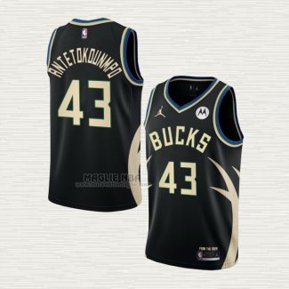 Maglia Thanasis Antetokounmpo NO 43 Milwaukee Bucks Statement 2022-23 Nero