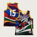 Maglia Vince Carter NO 15 Toronto Raptors Classic Rainbow Nero