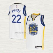 Maglia Andrew Wiggins NO 22 Bambino Golden State Warriors Association Bianco